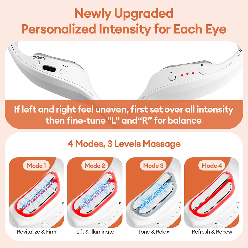 Vyelix EMS Eye Massager Glasses Red Light Therapy